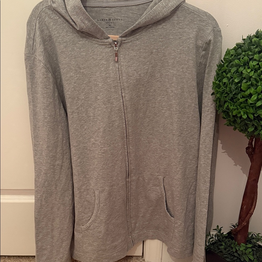 Gray Karen Scott Zip-Up Hoodie